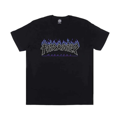 THRASHER xOver 哥斯拉 - 日文紫色火焰標誌 短袖Tee