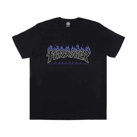 THRASHER xOver 哥斯拉 - 日文紫色火焰標誌 短袖Tee