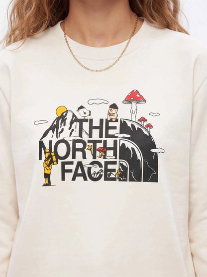 The North Face xOver Uncle Belly - 趣味印花長袖大學T (米白色)