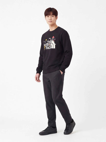 The North Face xOver Uncle Belly - 趣味印花長袖大學T (黑色)