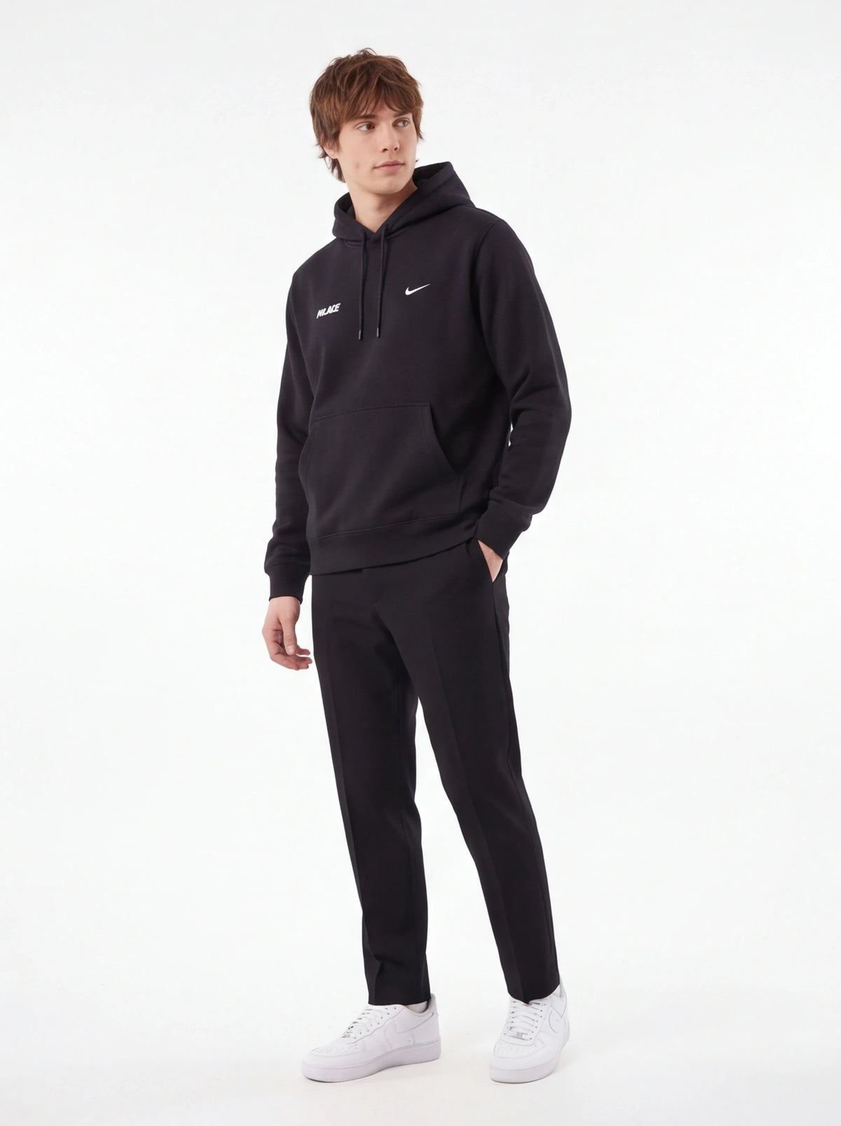 PALACE xOver Nike - Font Swoosh Hood 連帽衣 (黑色)
