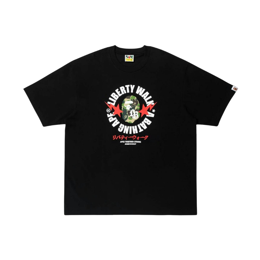 BAPE xOver Liberty Walk - ABC CAMO Tee (黑色)