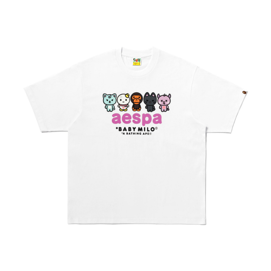BAPE xOver Aespa- AESPA BABY MILO 寬鬆Tee (白色)
