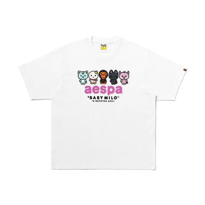 BAPE xOver Aespa- AESPA BABY MILO 寬鬆Tee (白色)