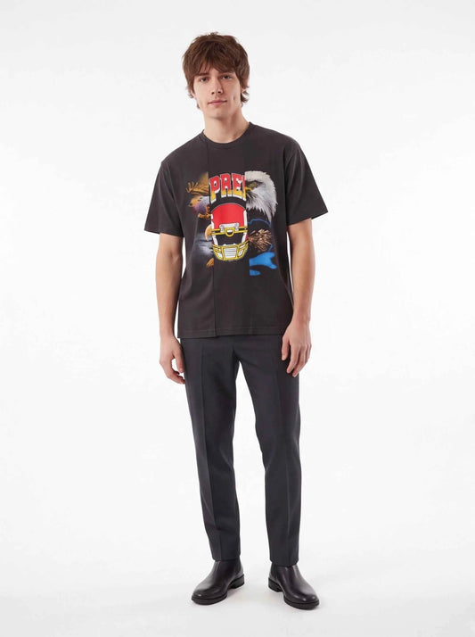 Supreme xOver MM6 Maison Margiela - SPLIT GRAPHIC TOP Tee (黑色)