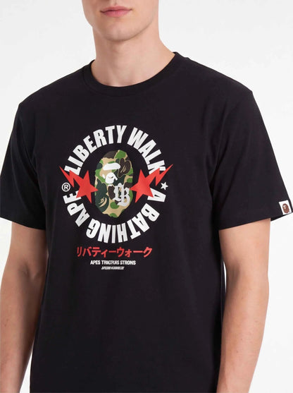 BAPE xOver Liberty Walk - ABC CAMO Tee (黑色)