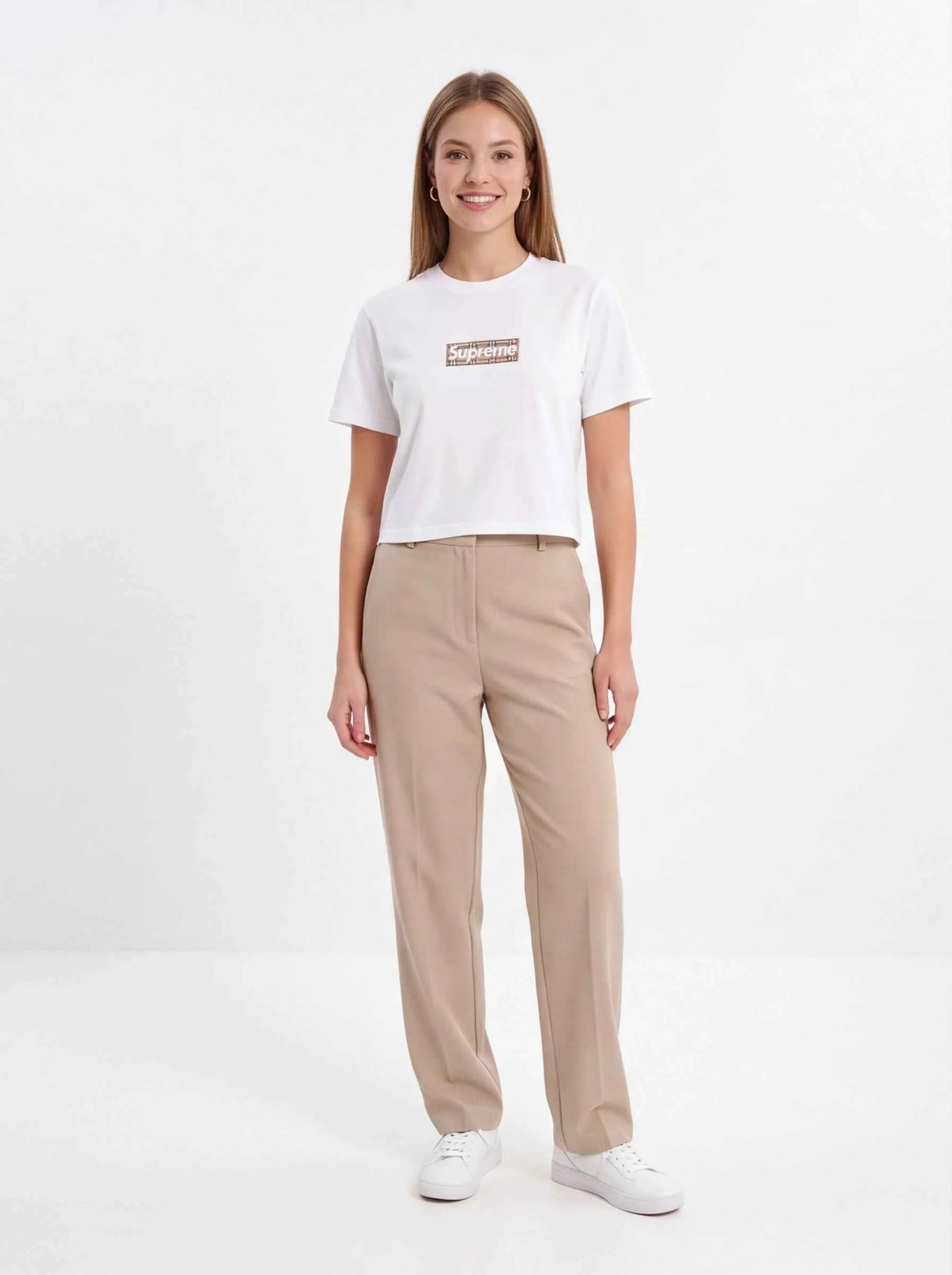 Supreme xOver BURBERRY - Box Logo Tee (白色)
