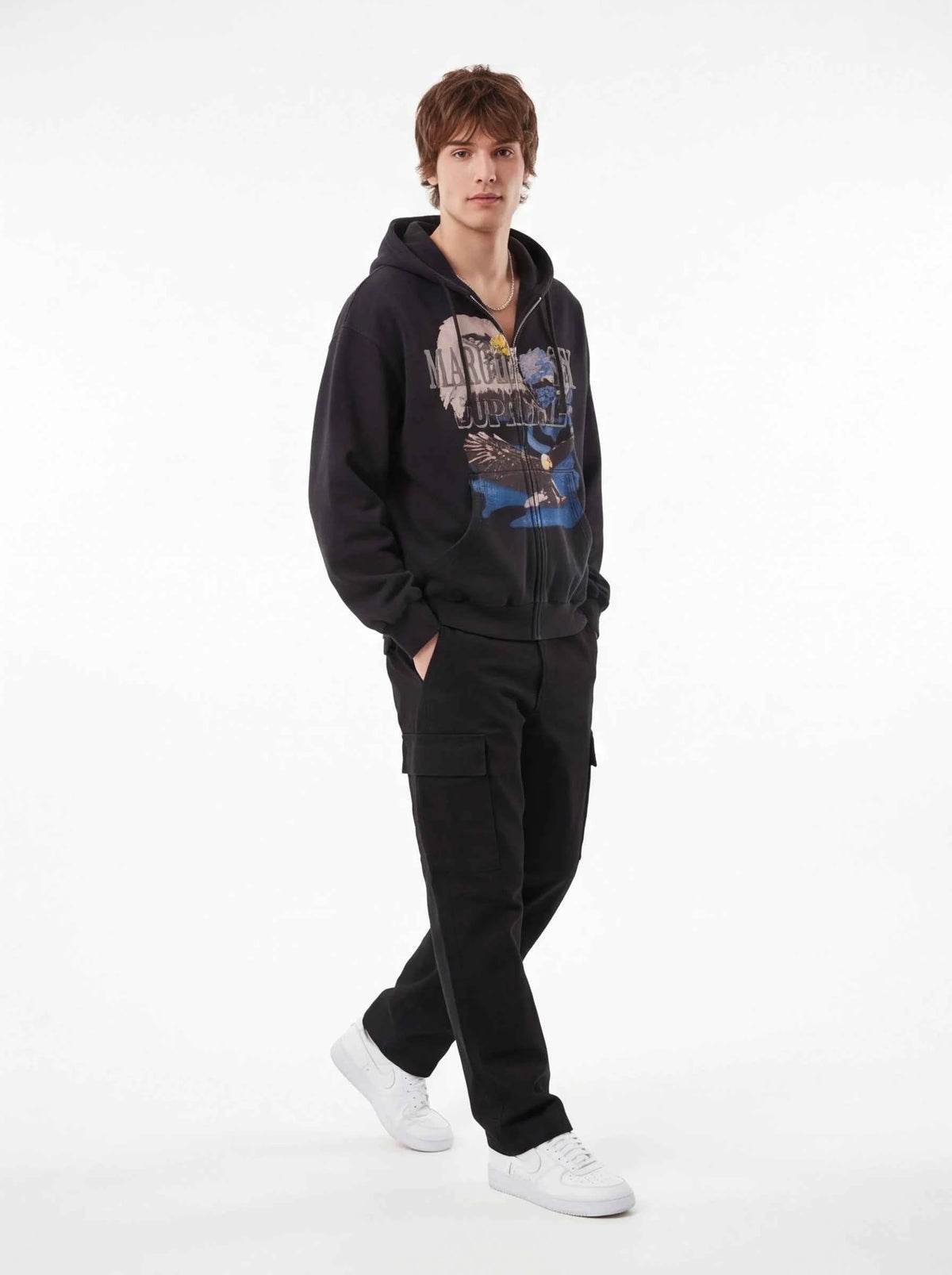 Supreme xOver MM6 Maison Margiela - 老鷹拉鍊連帽外套