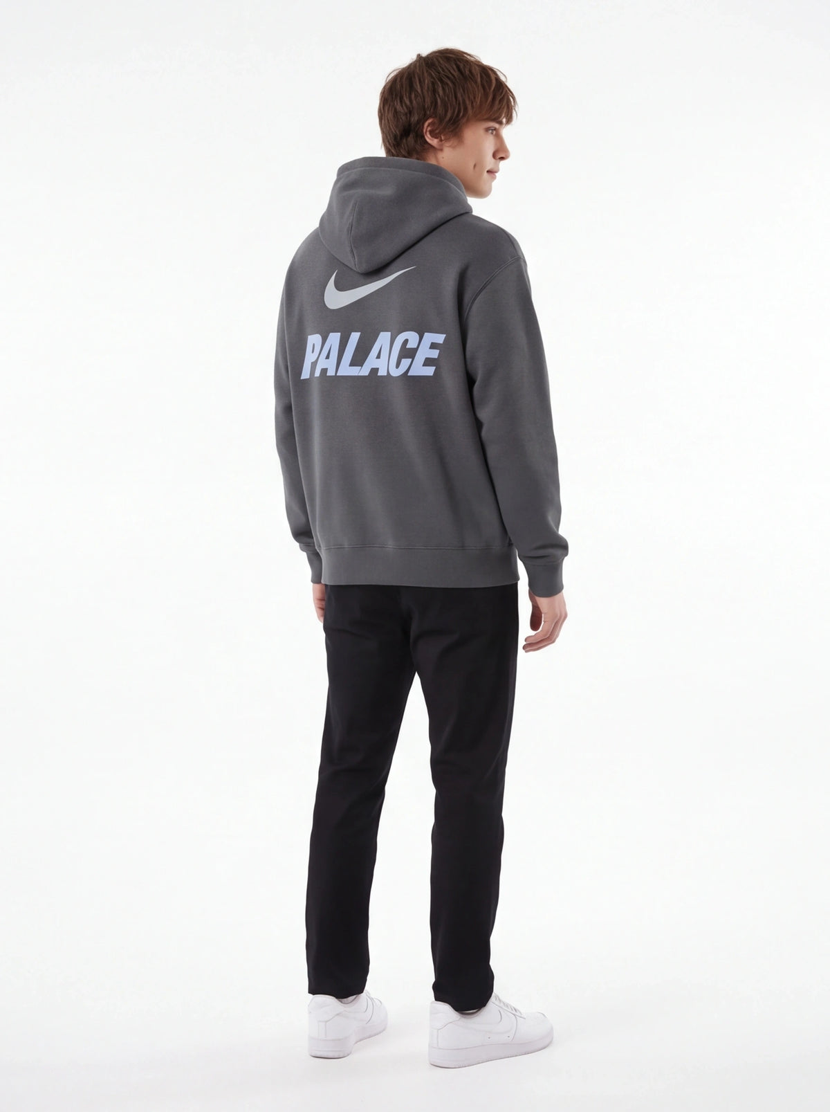PALACE xOver Nike - Font Swoosh Hood 連帽衣 (深灰色)