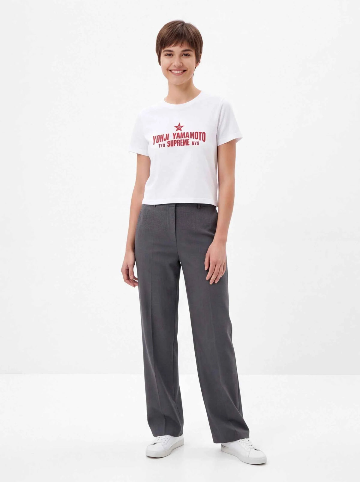 Supreme xOver 山本耀司 - 星星 logo Tee (白色)