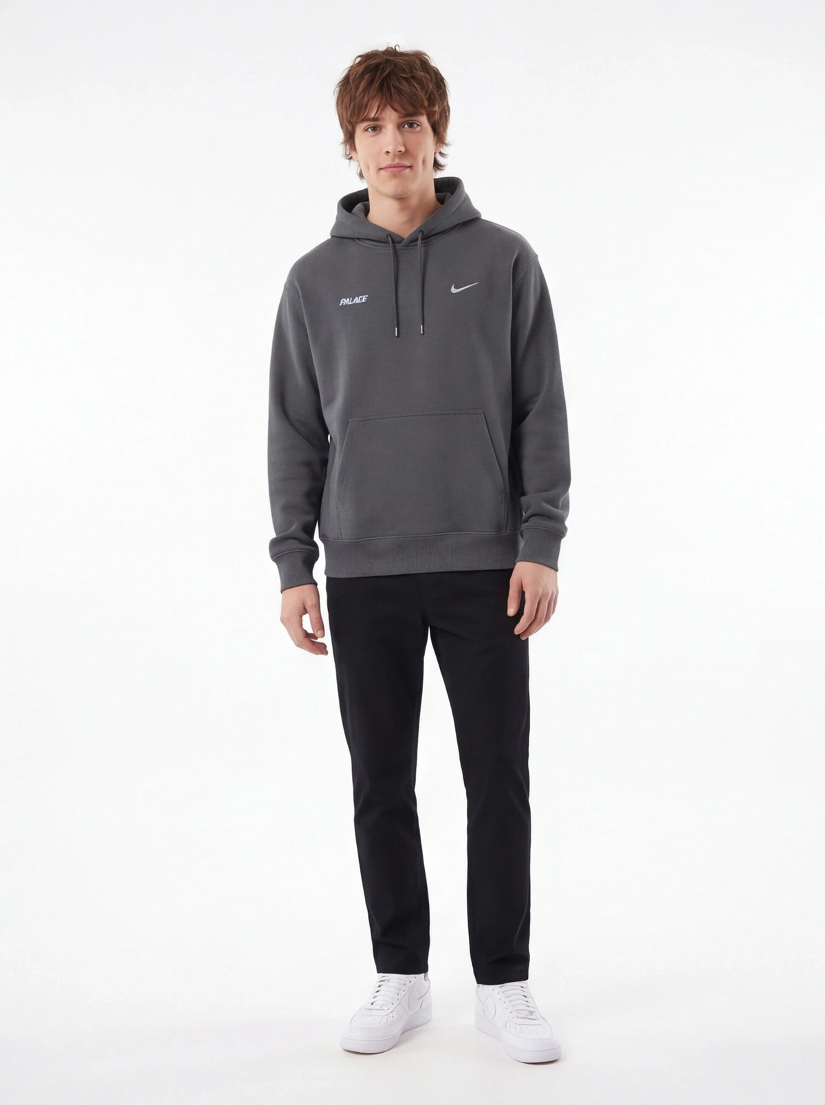PALACE xOver Nike - Font Swoosh Hood 連帽衣 (深灰色)