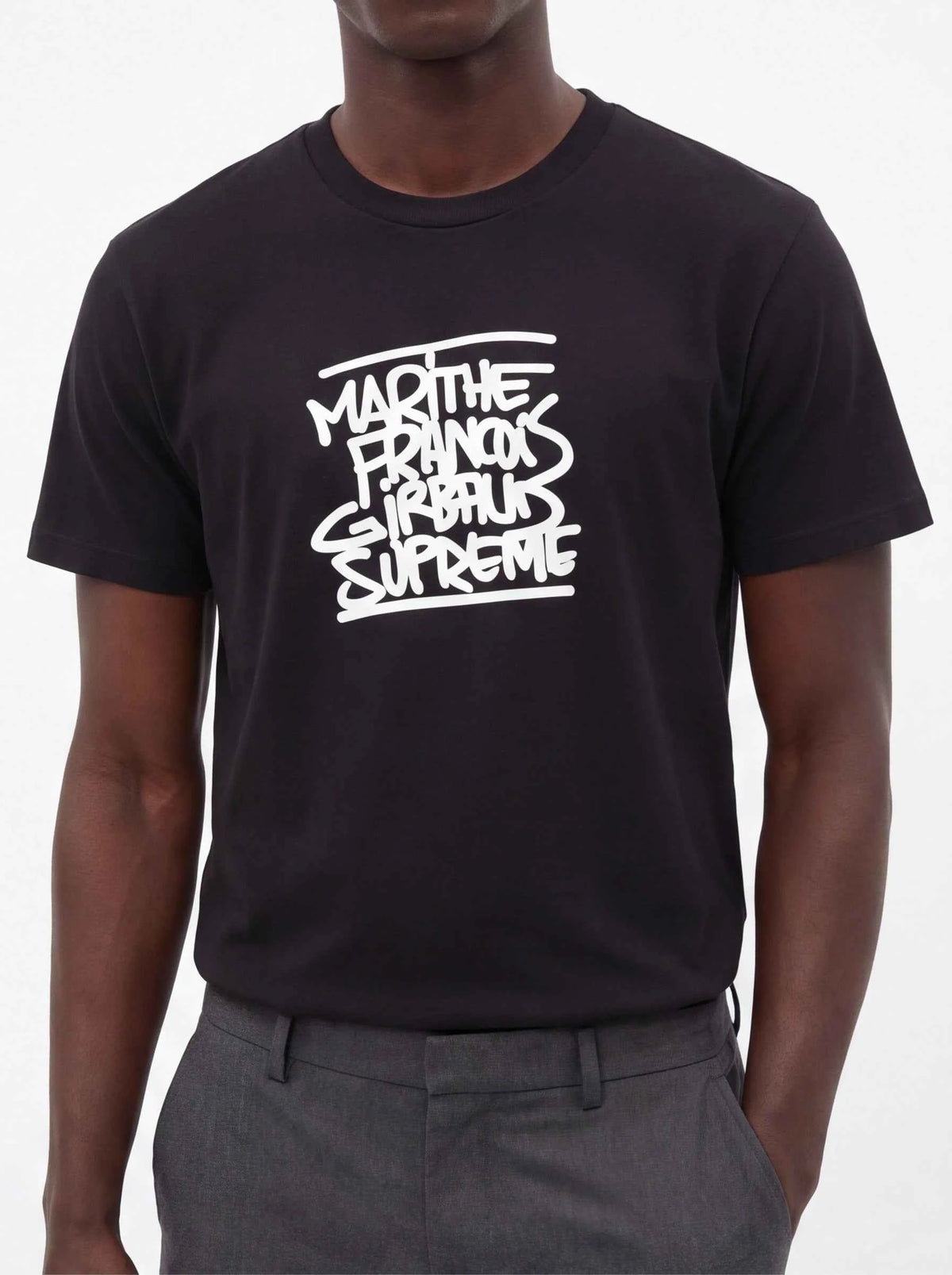 Supreme xOver Marithé + François Girbaud  - 塗鴉 logo Tee (黑色)