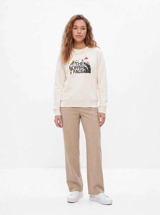 The North Face xOver Uncle Belly - 趣味印花長袖大學T (米白色)