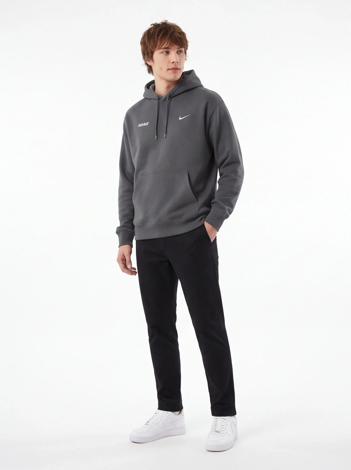 PALACE xOver Nike - Font Swoosh Hood 連帽衣 (深灰色)