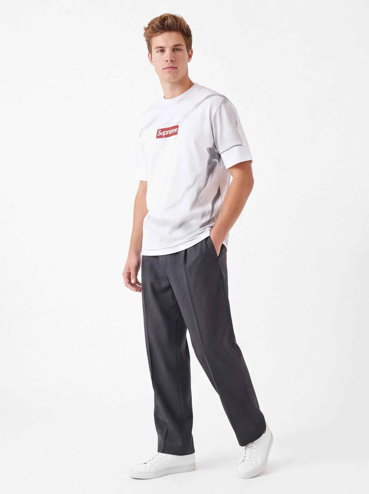 Supreme xOver MM6 Maison Margiela - 假兩件 Tee