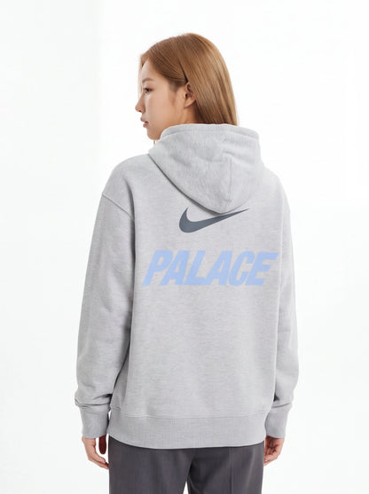 PALACE xOver Nike - Font Swoosh Hood 連帽衣 (淺灰色)