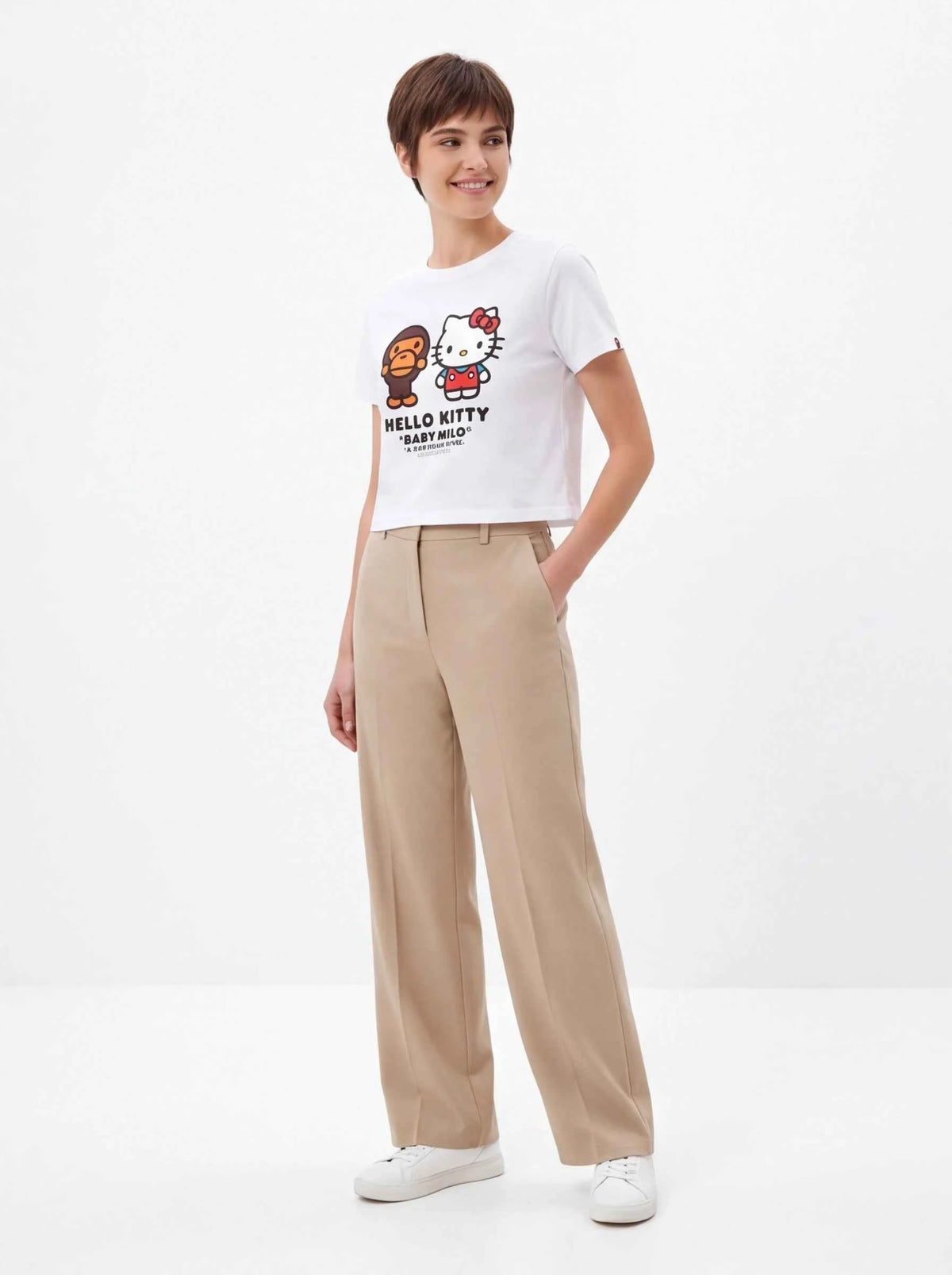 BAPE xOver Sanrio - BABY MILO X HELLO KITTY Tee