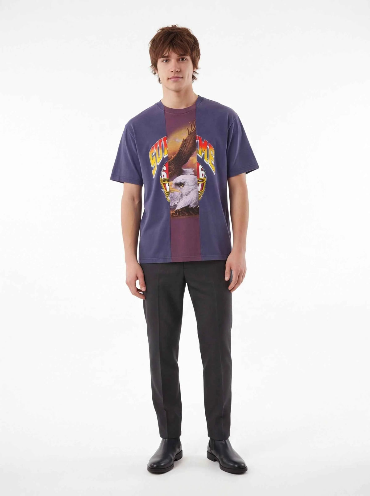 Supreme xOver MM6 Maison Margiela - SPLIT GRAPHIC TOP Tee (藍色)