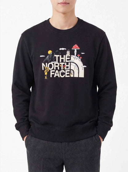 The North Face xOver Uncle Belly - 趣味印花長袖大學T (黑色)