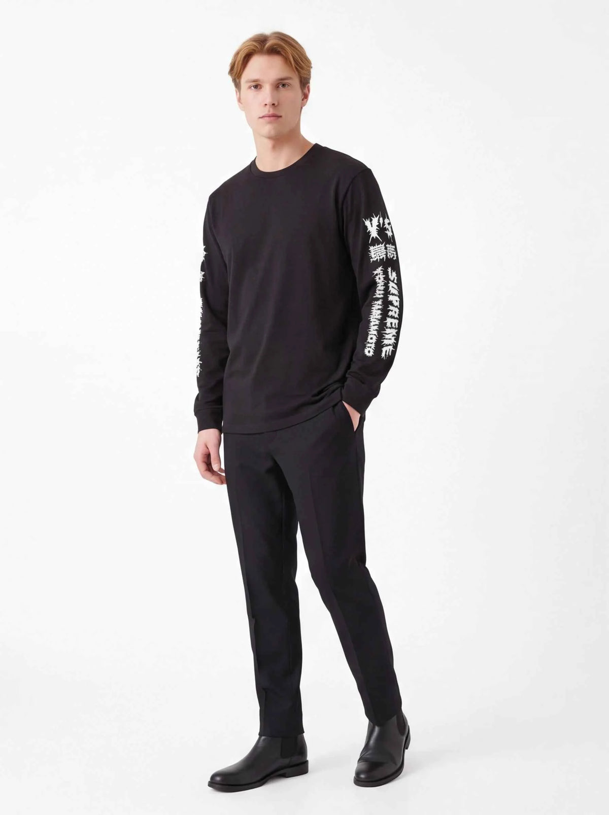 Supreme xOver 山本耀司 - Y' S L/S 長袖Tee (黑色)