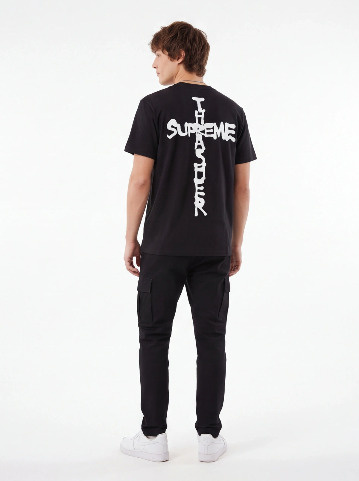 Supreme xOver THRASHER - Cross Tee (黑色)