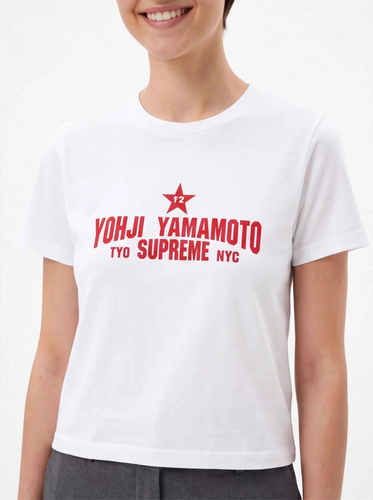 Supreme xOver 山本耀司 - 星星 logo Tee (白色)