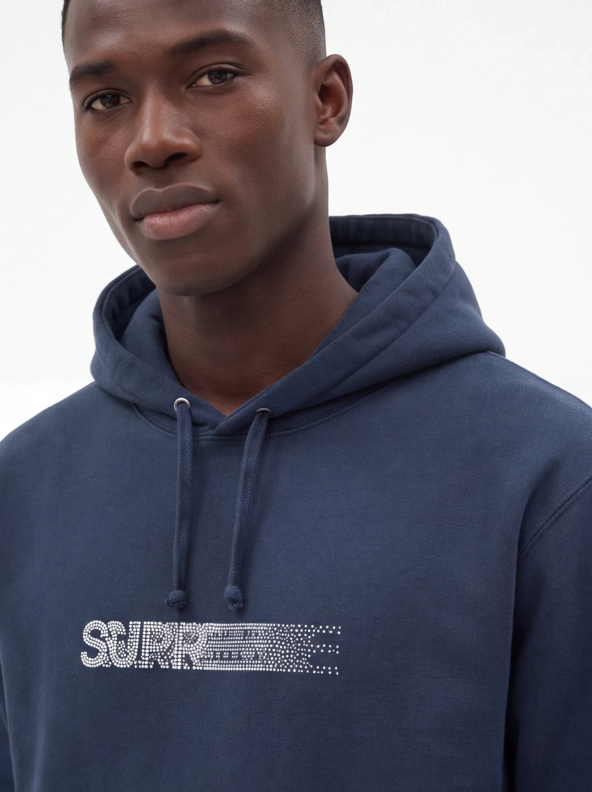 Supreme xOver Swarovski - motion-logo 連帽衣 (藍色)