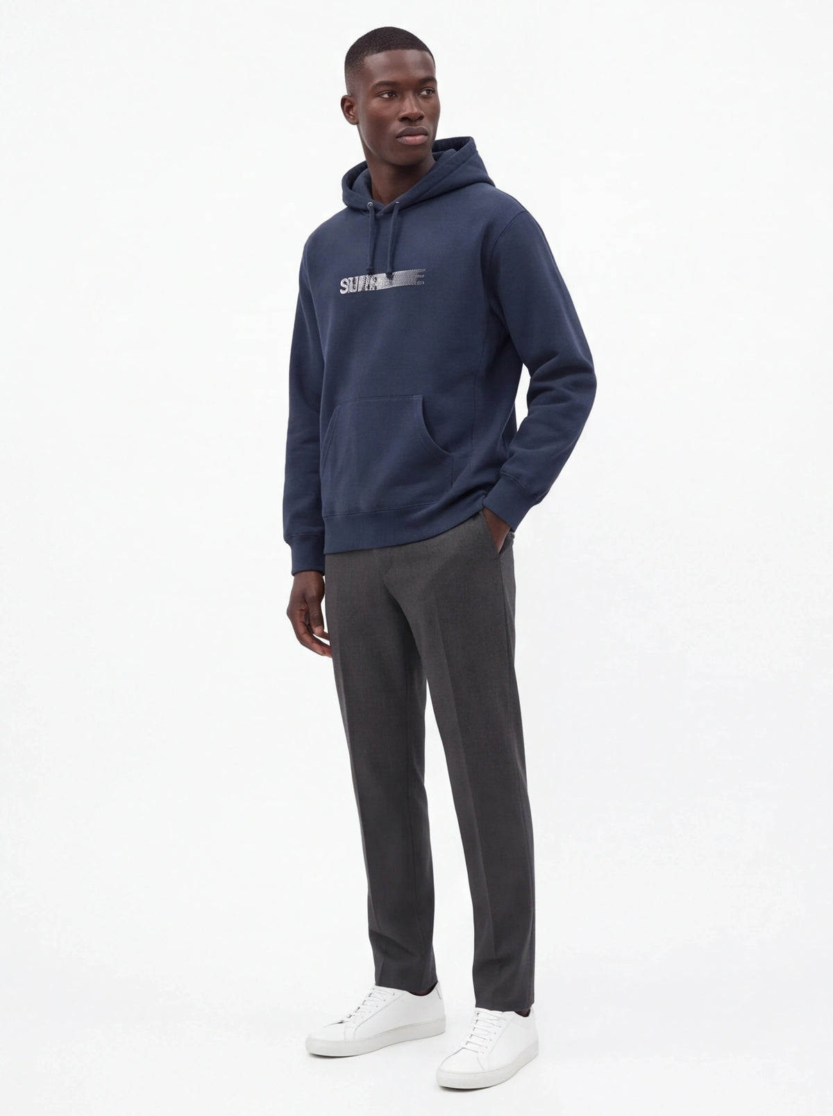 Supreme xOver Swarovski - motion-logo 連帽衣 (藍色)