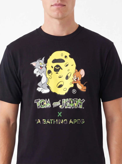 BAPE xOver 湯姆與傑利- 起司APE HEAD Tee (黑色)