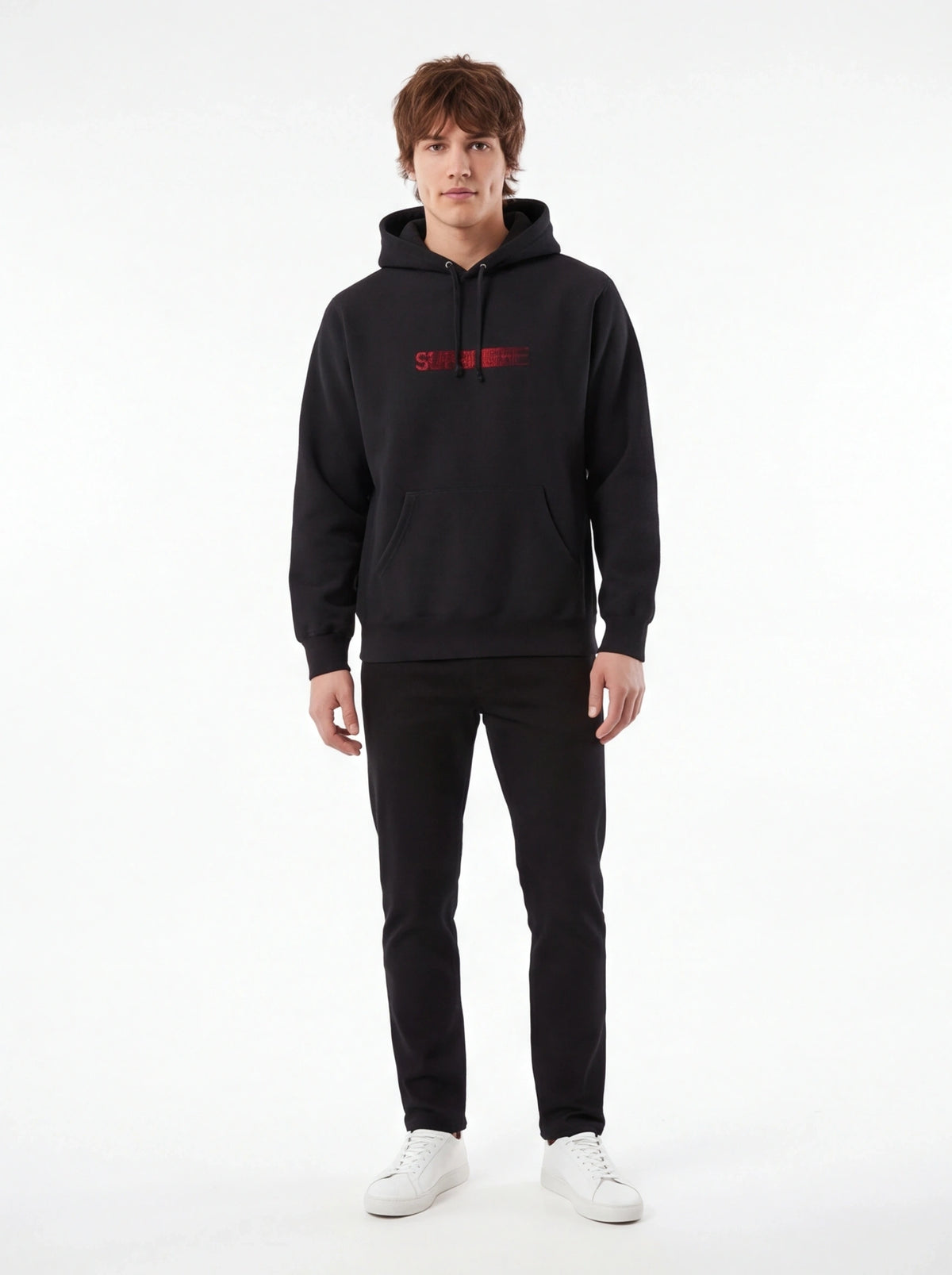 Supreme xOver Swarovski - motion-logo 連帽衣 (黑色)