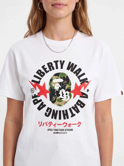 BAPE xOver Liberty Walk - ABC CAMO Tee (白色)
