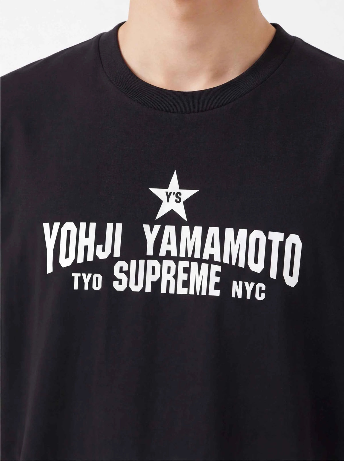 Supreme xOver 山本耀司 - 星星 logo Tee (黑色)