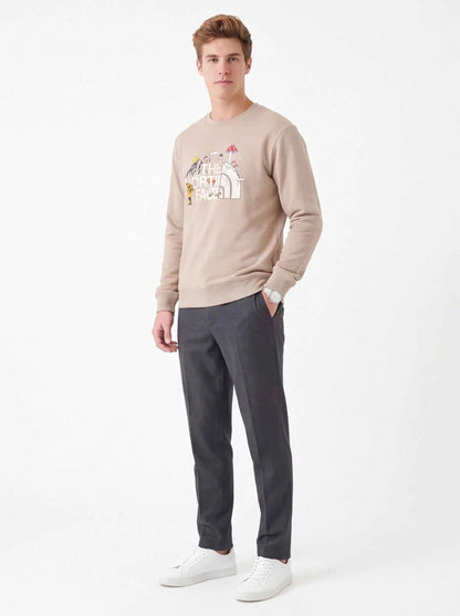 The North Face xOver Uncle Belly - 趣味印花長袖大學T (啡色)